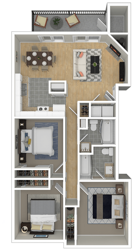 a floor plan of a two bedroom apartment